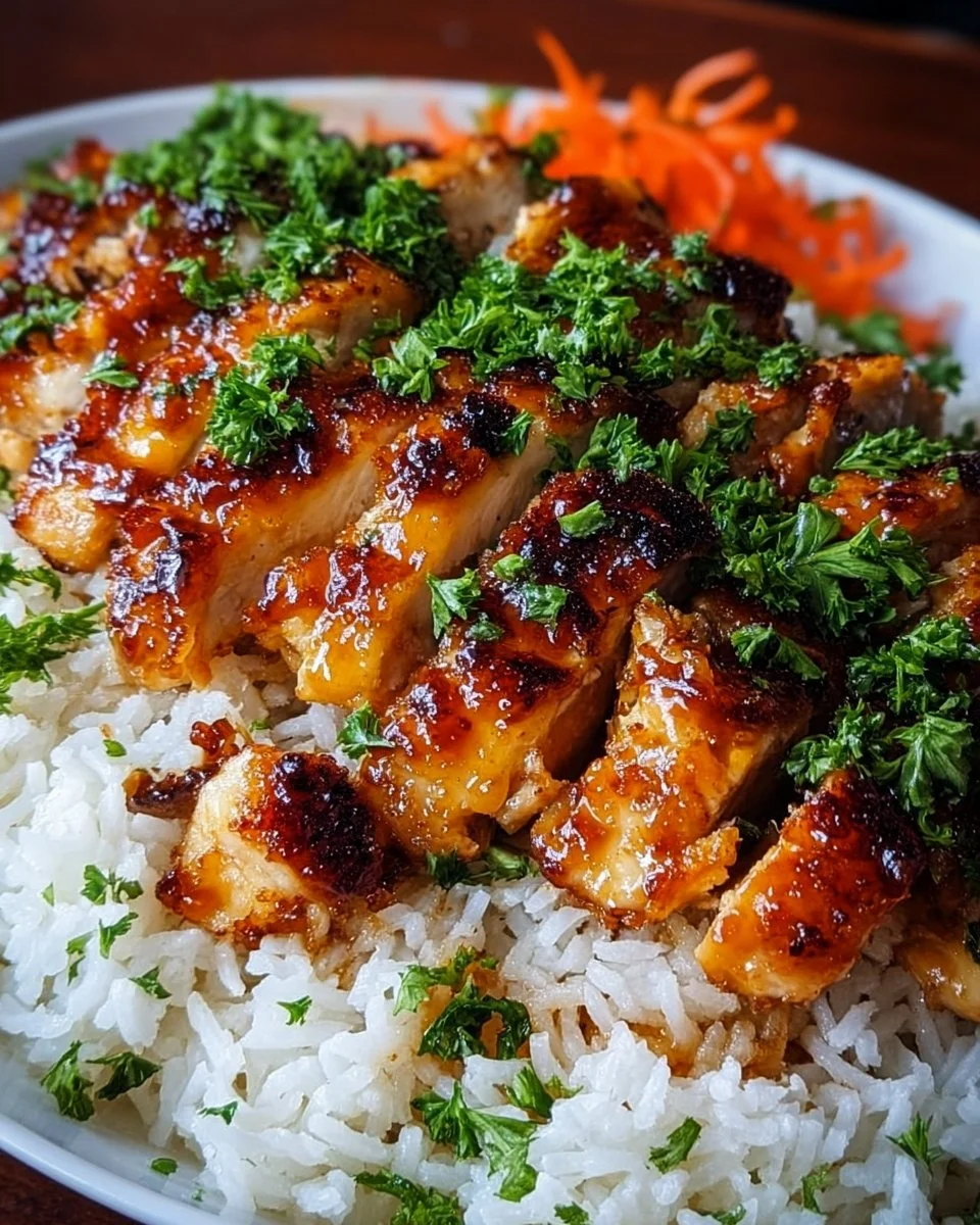 Ahorn-Hühnchen mit Kokosreis