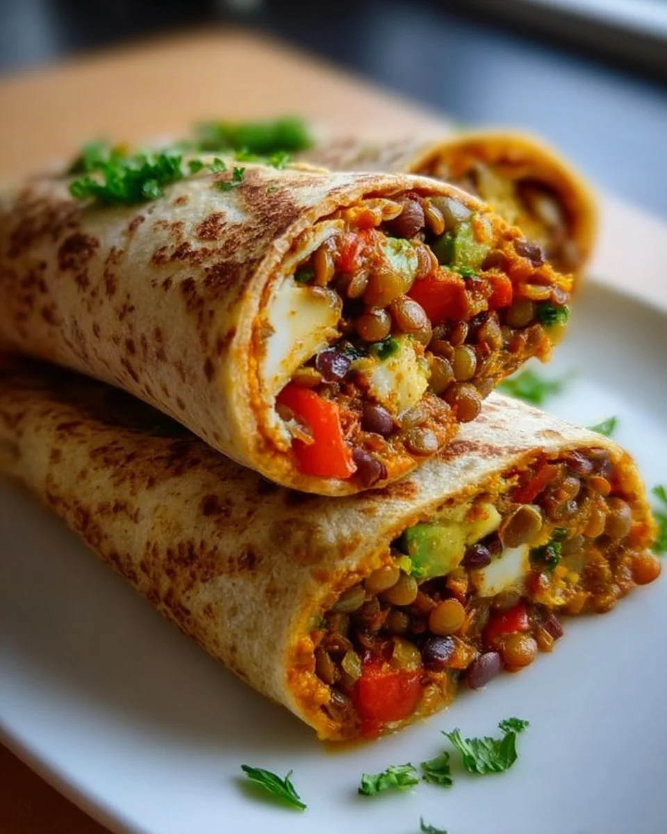 Burritos with lentils and walnuts