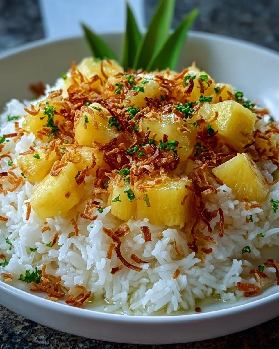 Cremiger Kokosnuss-Ananas-Reis