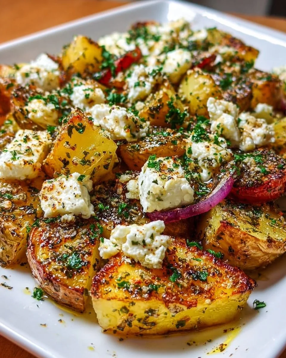 Gebratene Feta-Kartoffeln: Einfache Ein-Pfannen-Mediterrane Köstlichkeit!