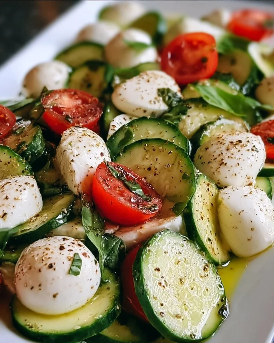 Gurkensalat mit Mozzarella
