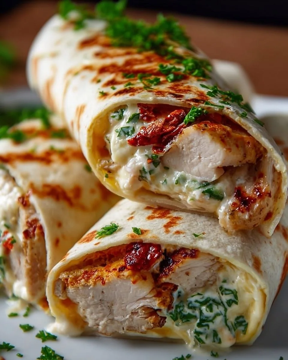 Käse-Knoblauch-Hähnchen-Wraps