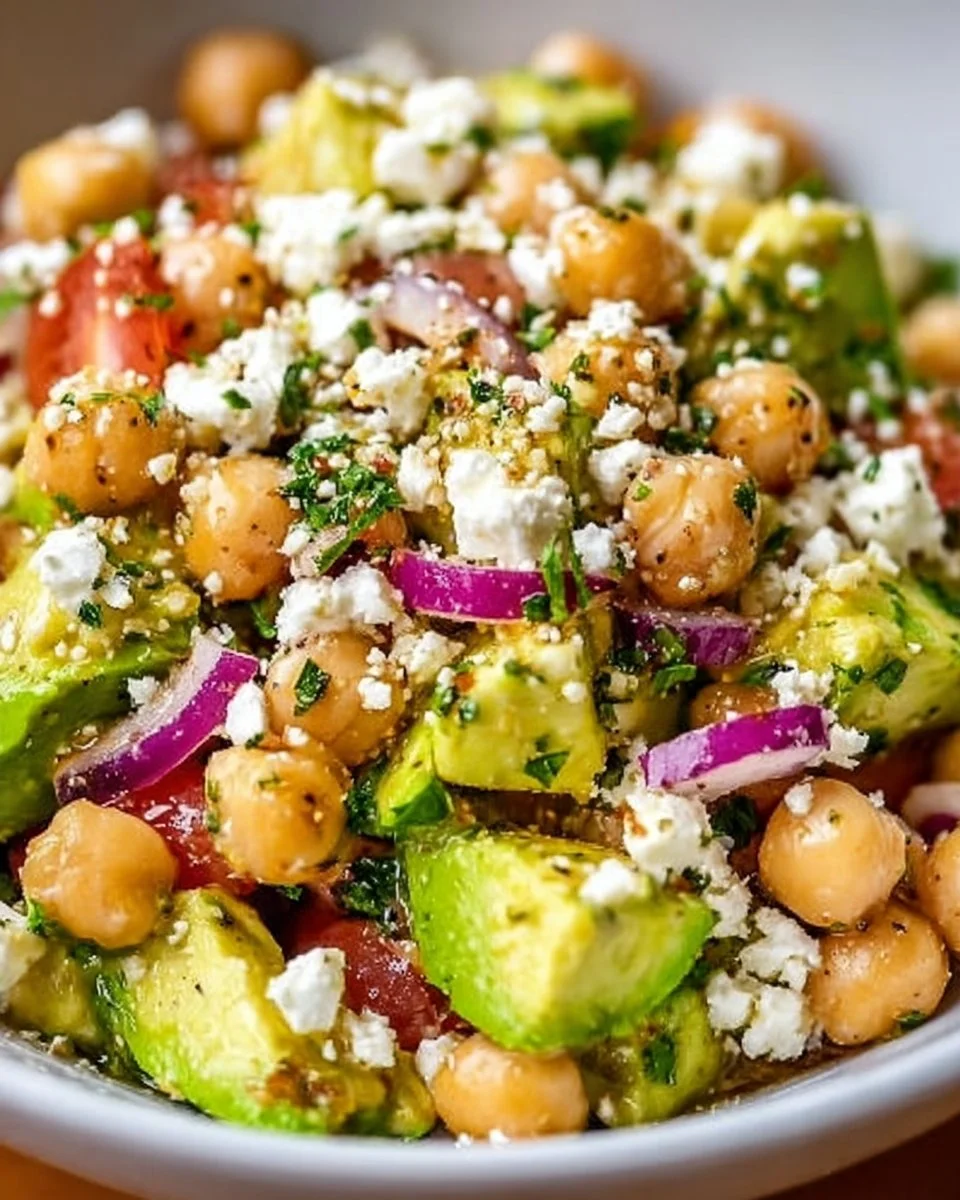 Kichererbsen Feta Avocado Salat