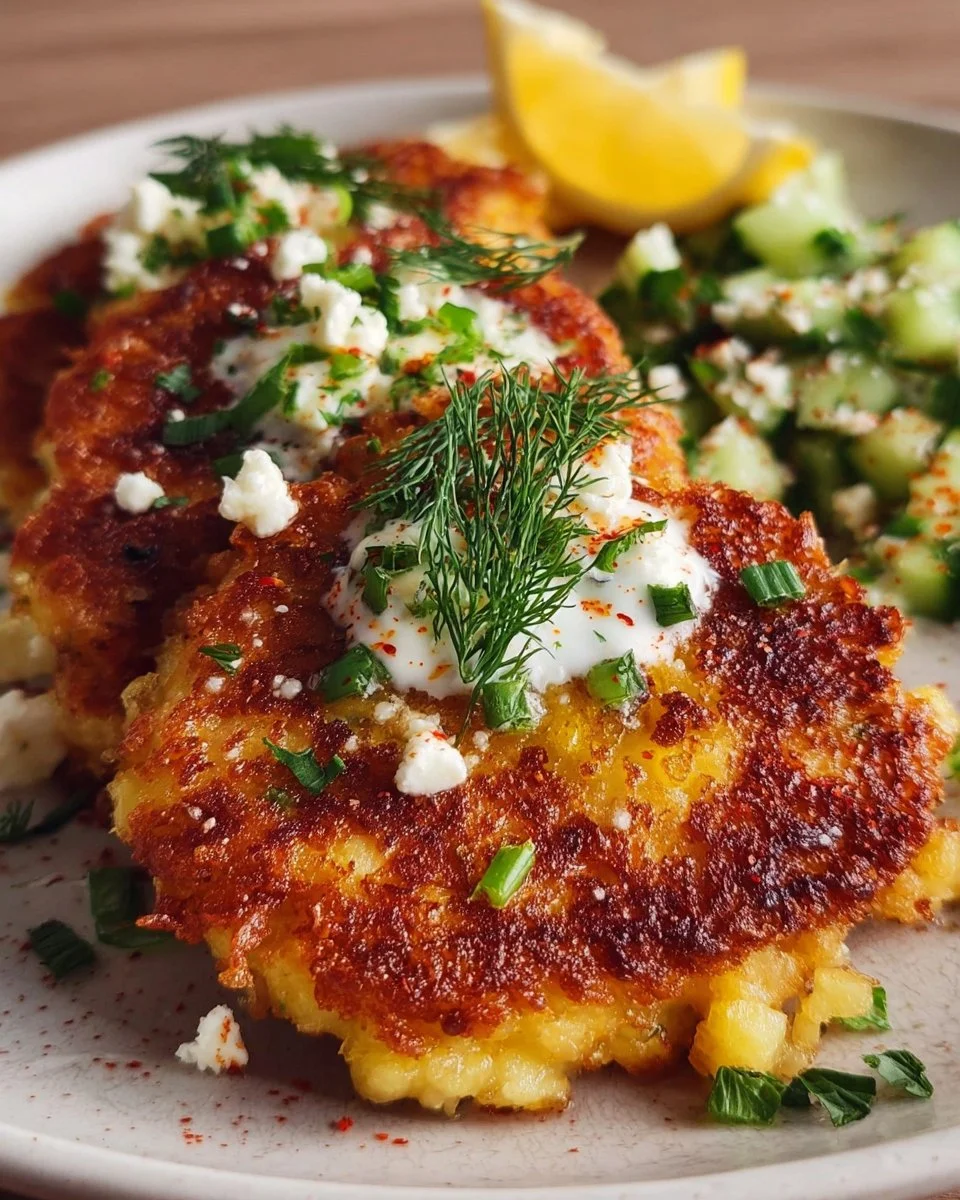 Knusprige Kartoffel-Feta-Puffer