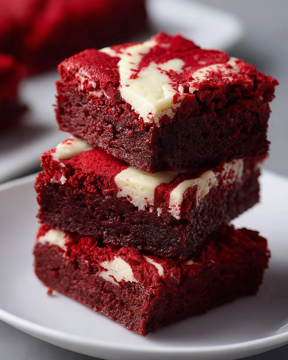 Rote Samt-Brownies