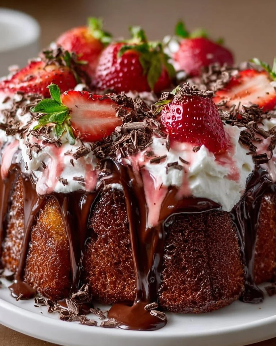 Schokoladenüberzogener Erdbeer-Poke-Kuchen: Unwiderstehlich Köstlich!