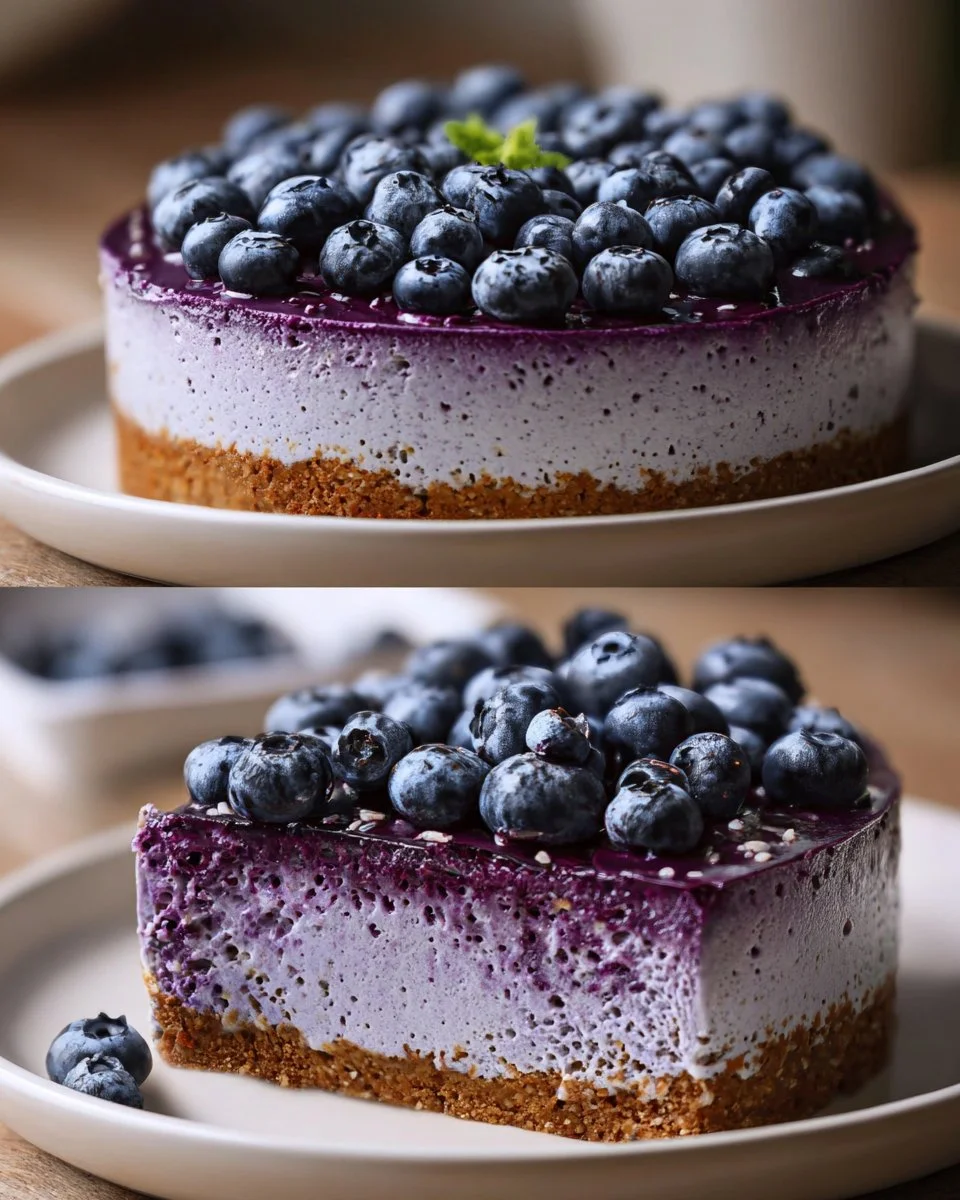 Gekühlter Blaubeer-Chia-Kuchen