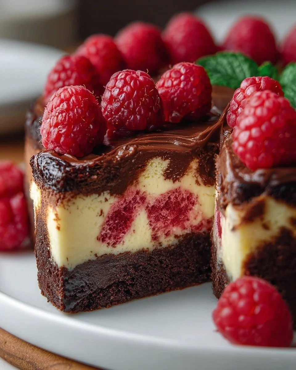 Himbeer-Brownie-Käsekuchen