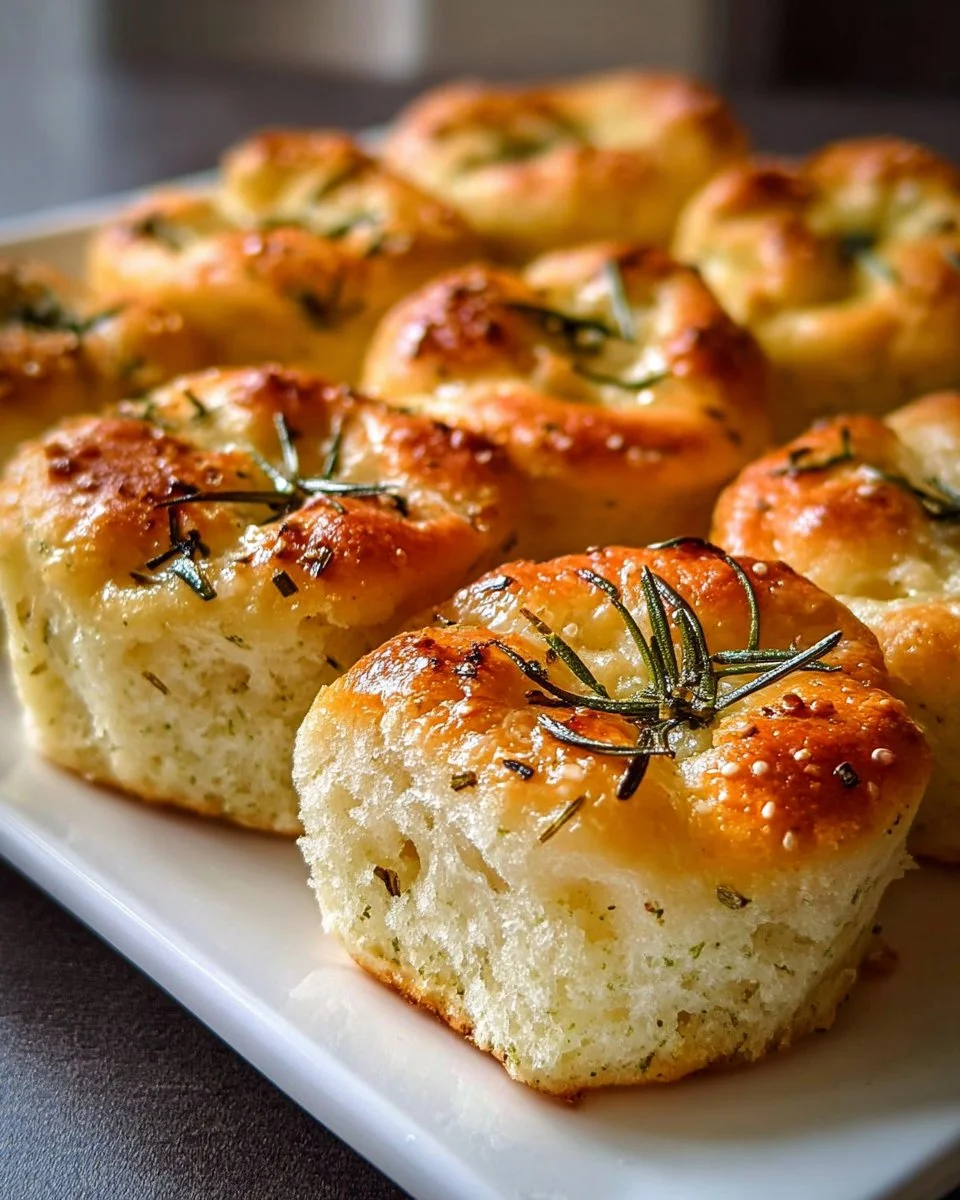 Knoblauch-Rosmarin-Focaccia-Muffins