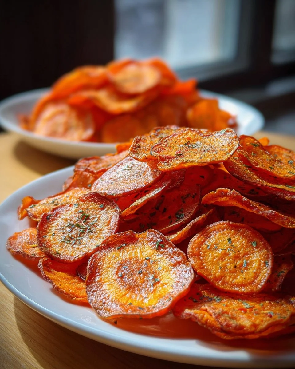 Köstliche und knusprige Möhrenchips als gesunder Snack