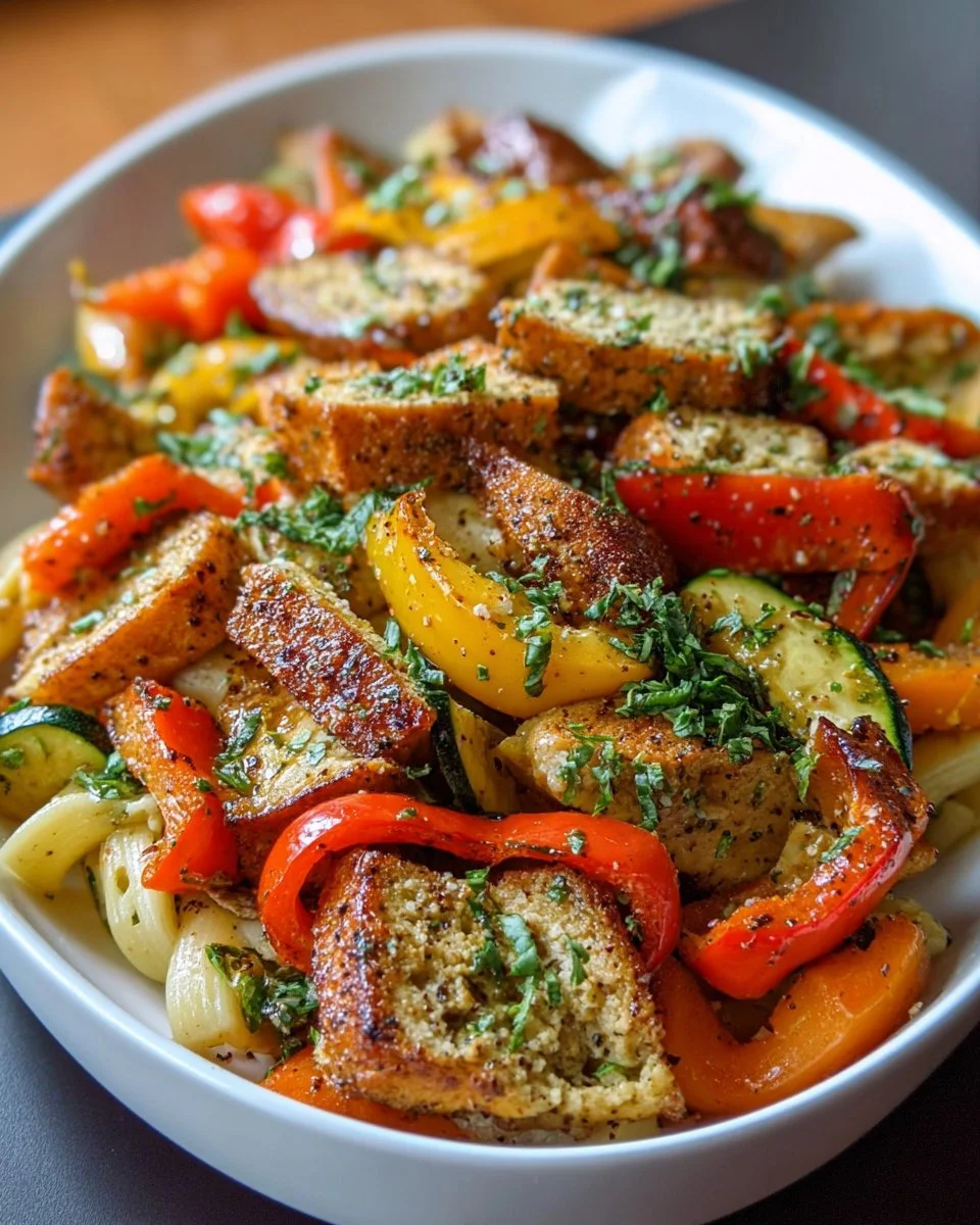 Schnelles Abendessen mit frischem Gemüse und Hähnchen