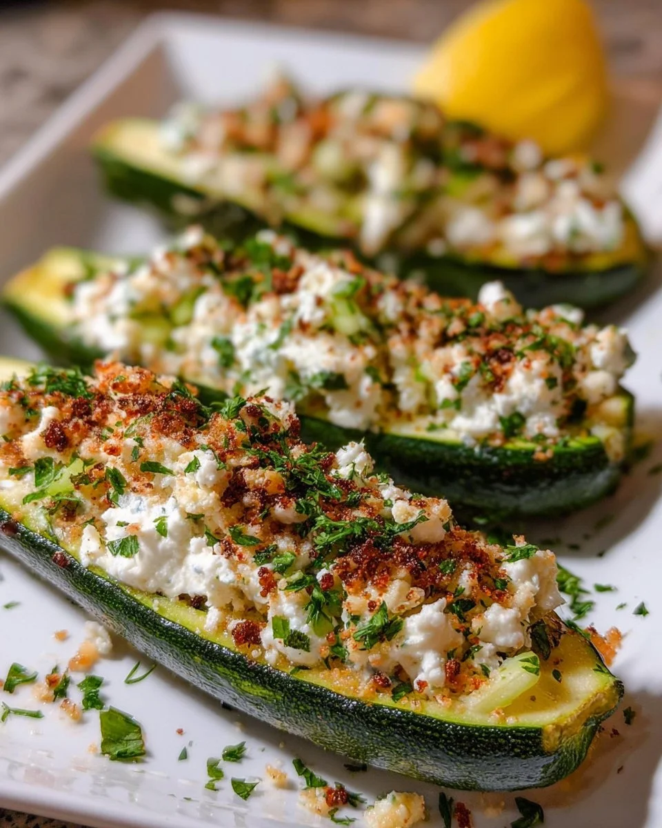 Gefüllte Zucchini mit Feta-Käse