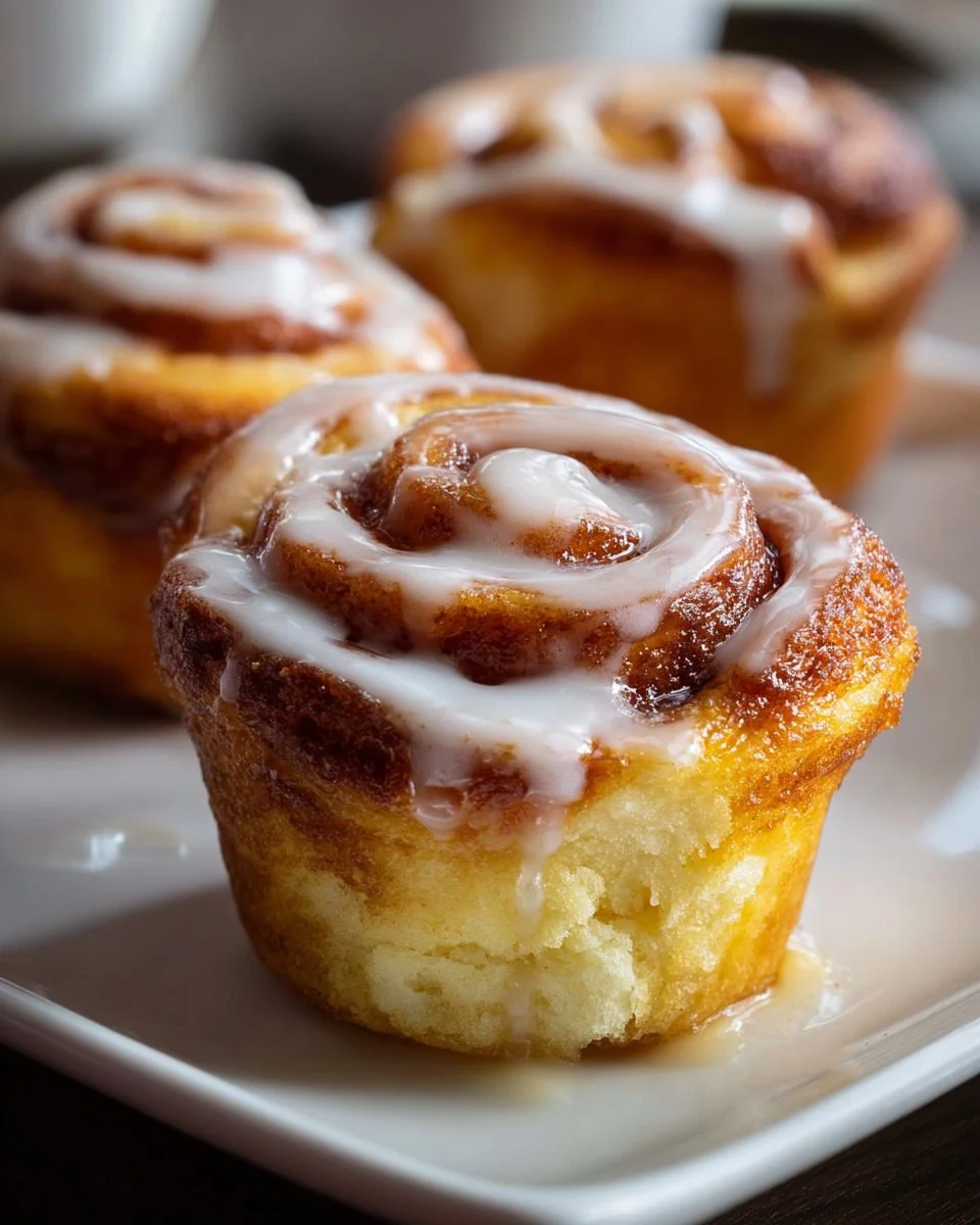 Goldene Spiral-Zimtrolle-Cupcakes