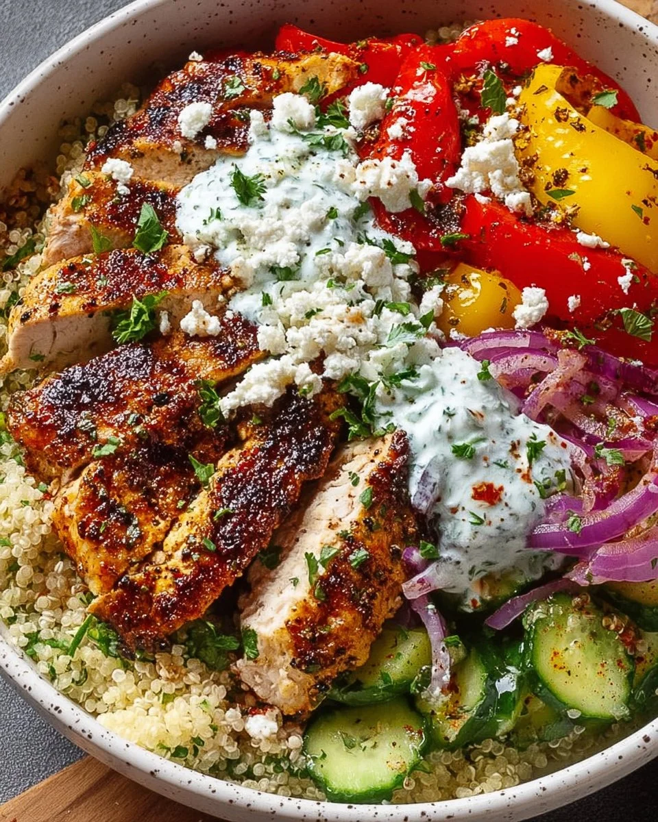 Griechische Hähnchenbowls