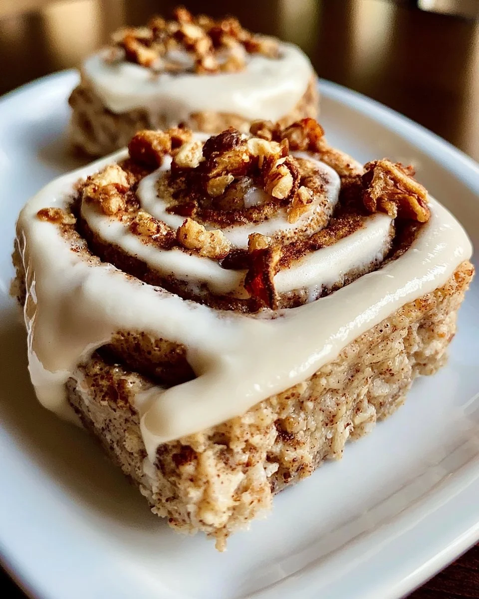 Protein-rich Cinnamon Roll Baked Oatmeal