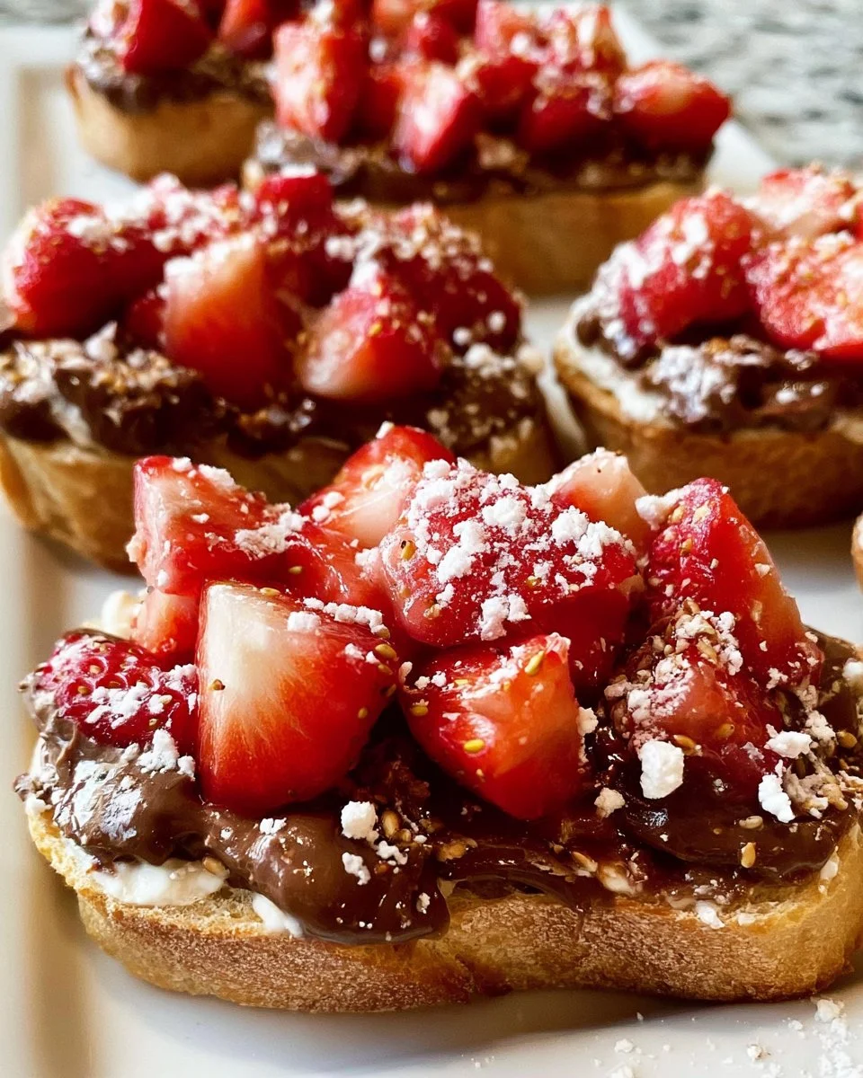 Schokoladen-Erdbeer-Bruschetta