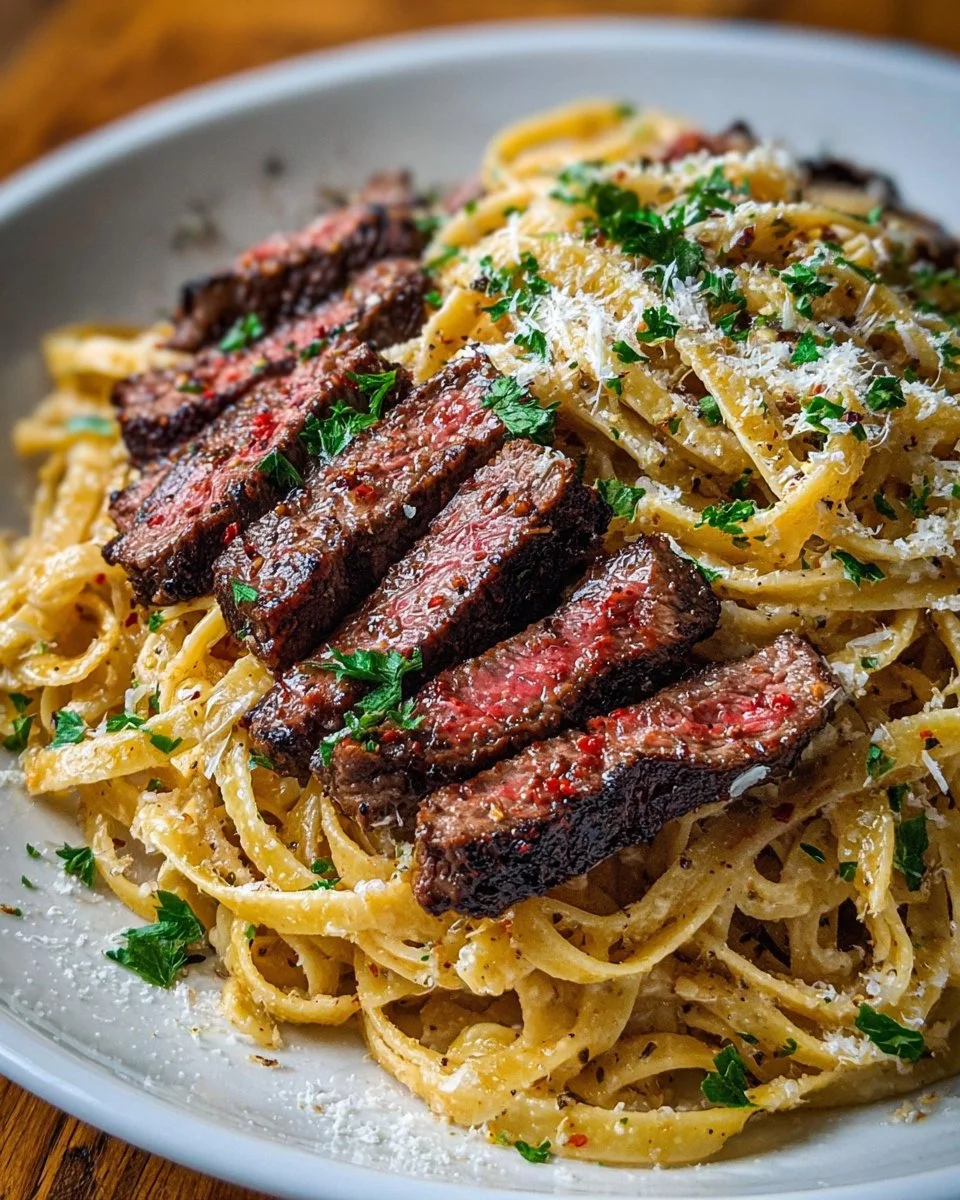 Steak-Pasta Alfredo