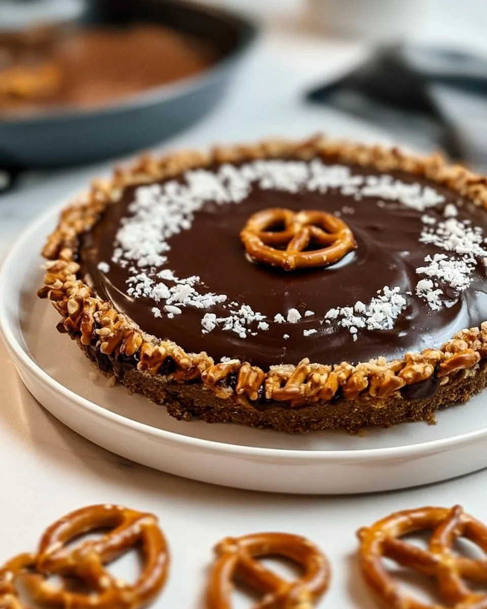 Tarte au Chocolat mit Brezelboden