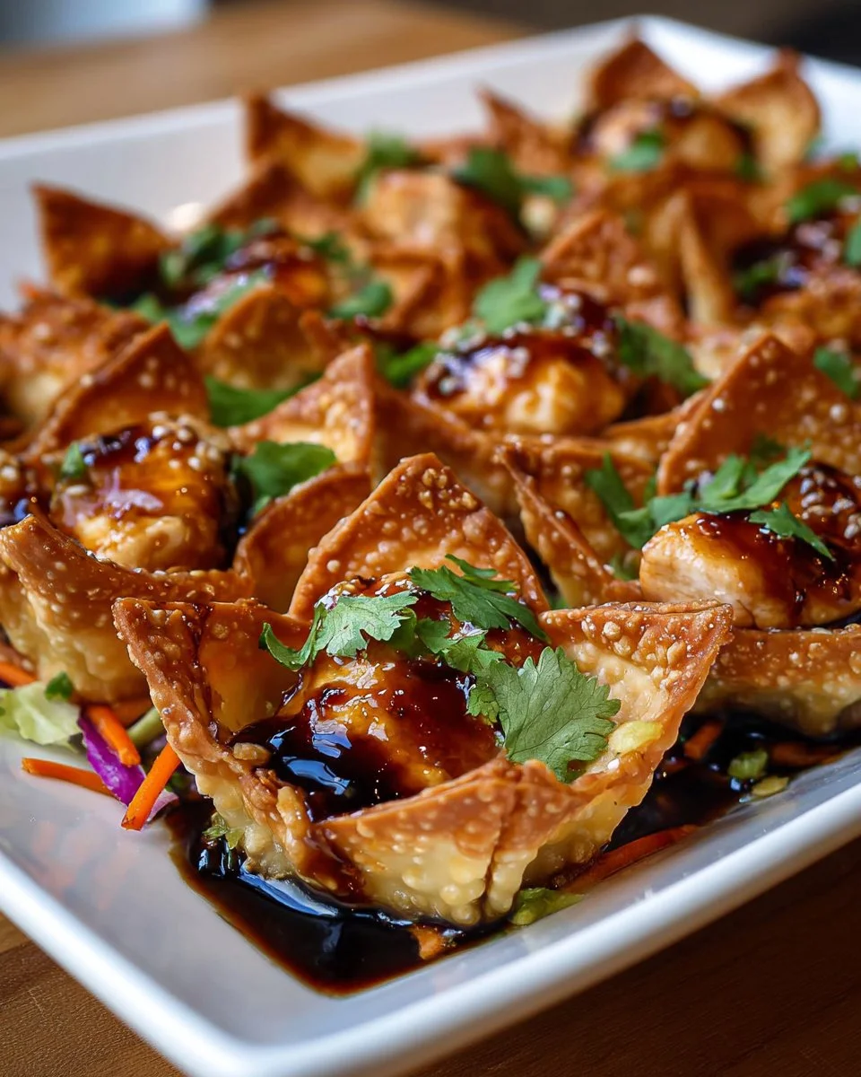Teriyaki-Hühnchen-Wonton-Tacos